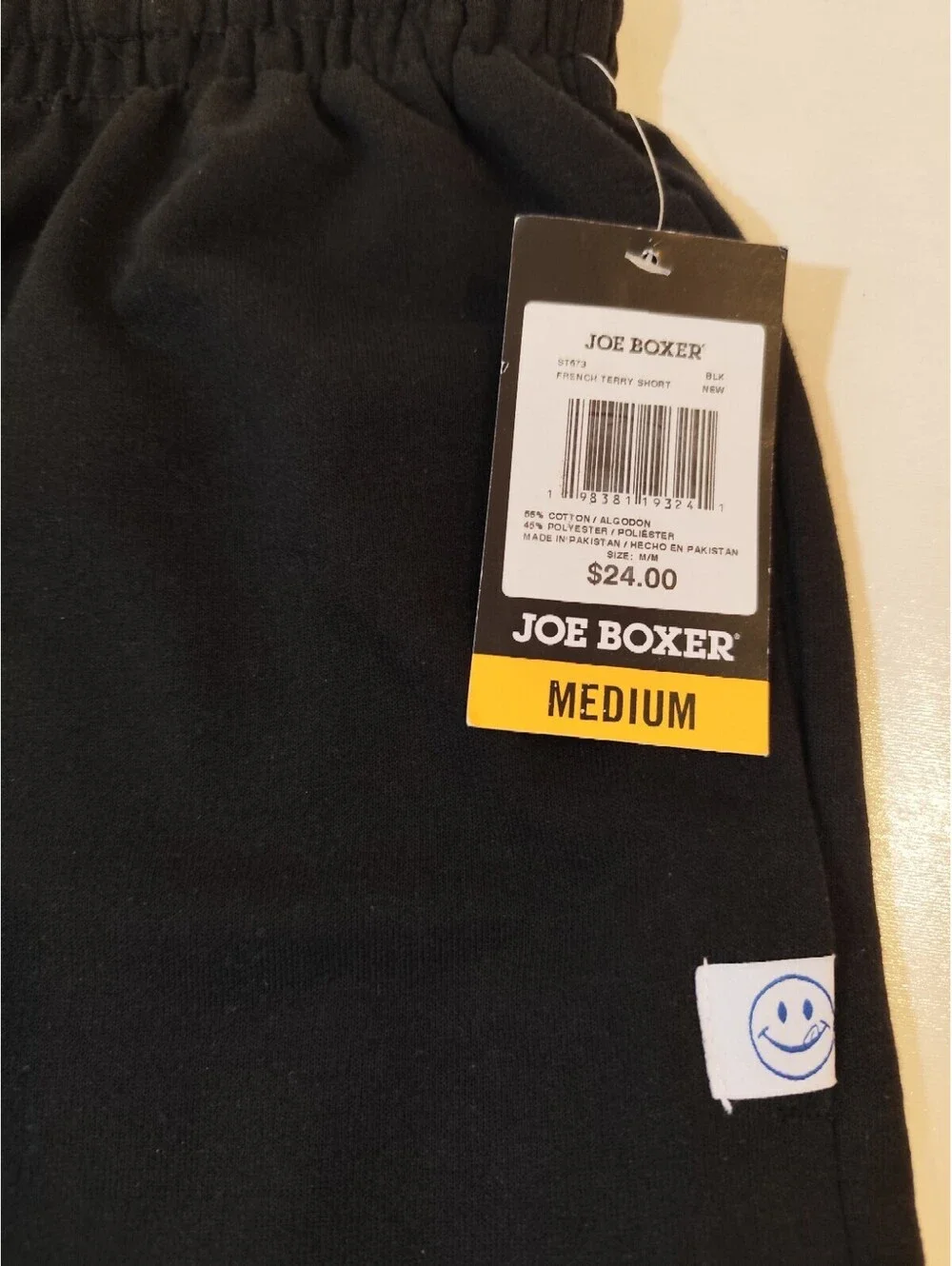 Joe Boxer Men's Black French Terry Shorts Size Medium